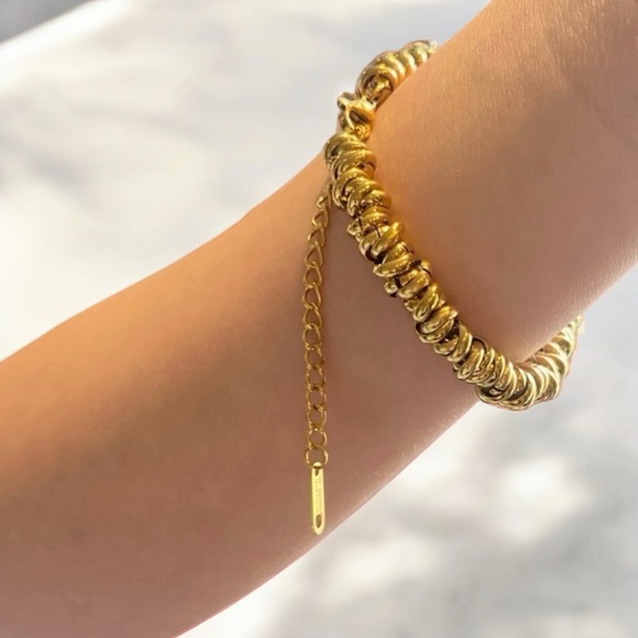 UNISEX RING CHAIN STAINLESS BRACELET FITS MEDIUM TO X LARGE WRISTS - Picture 4 of 4